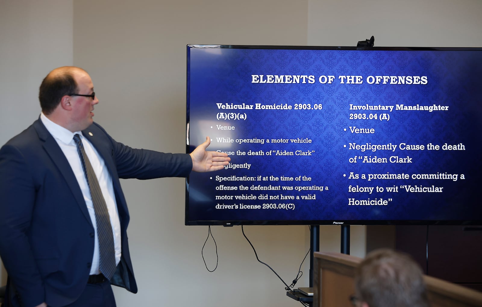 Clark County Assistant Prosecutor Kevin Miller presents his closing argument in the Hermanio Joseph trial Wednesday, May 1, 2024. BILL LACKEY/STAFF