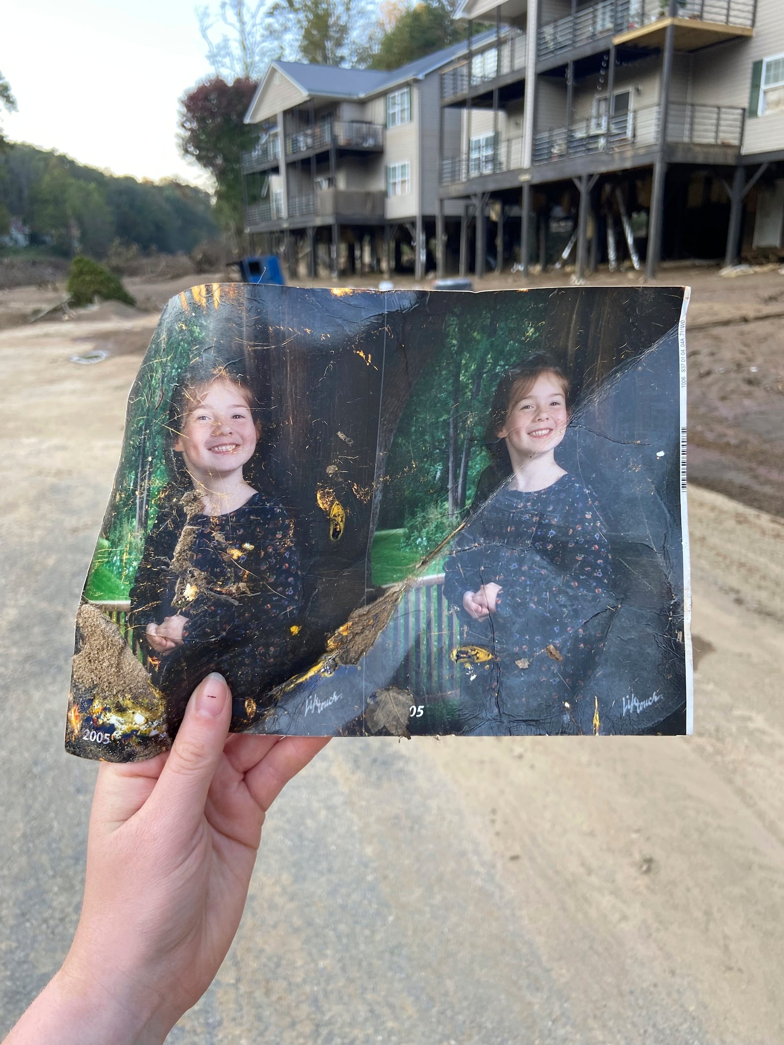 A school photo found near Asheville, N.C., after Hurricane Helene, that has been returned to its owner. (Taylor Schenker via AP)