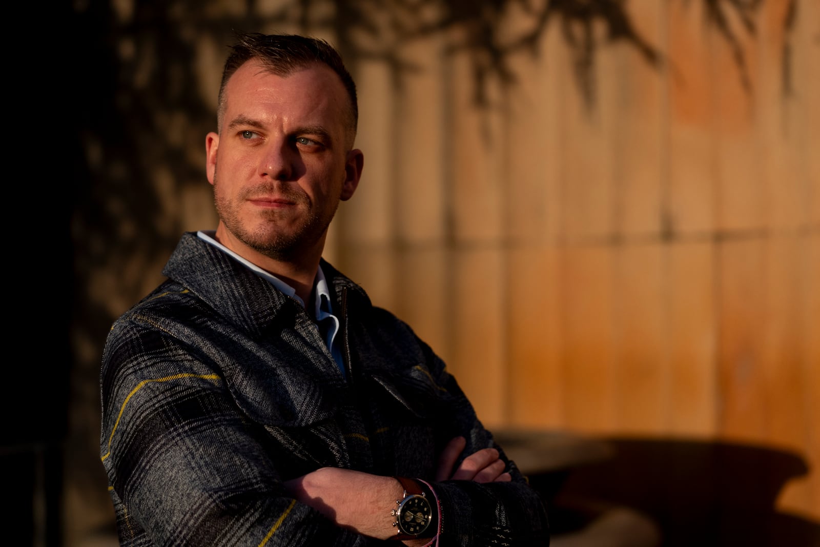 Recreational rugby player Sean McDowell, whose SafeSport case investigator Jason Krasley was fired after being arrested for stealing drug money in his previous job as a police officer, poses for a portrait Wednesday, Dec. 18, 2024, in Seattle. (AP Photo/Lindsey Wasson)