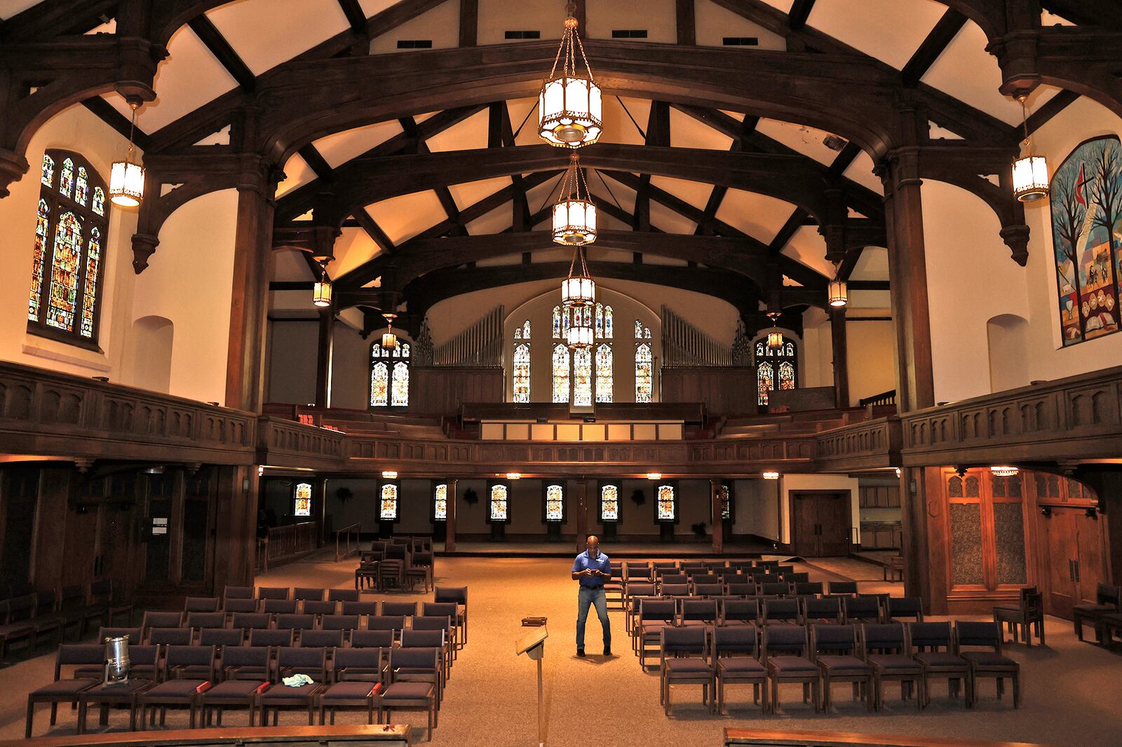 Levi Duncan recently purchased the vacant Central Methodist Episcopal Church at 102 W. High Street in Springfield with plans to turn it into an event venue, restaurants and retail space. BILL LACKEY/STAFF