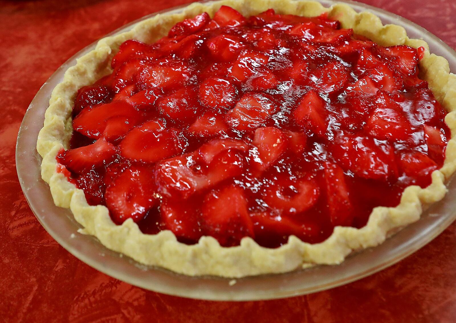 Homemade strawberry pie at Loretta’s Country Kitchen. BILL LACKEY/STAFF