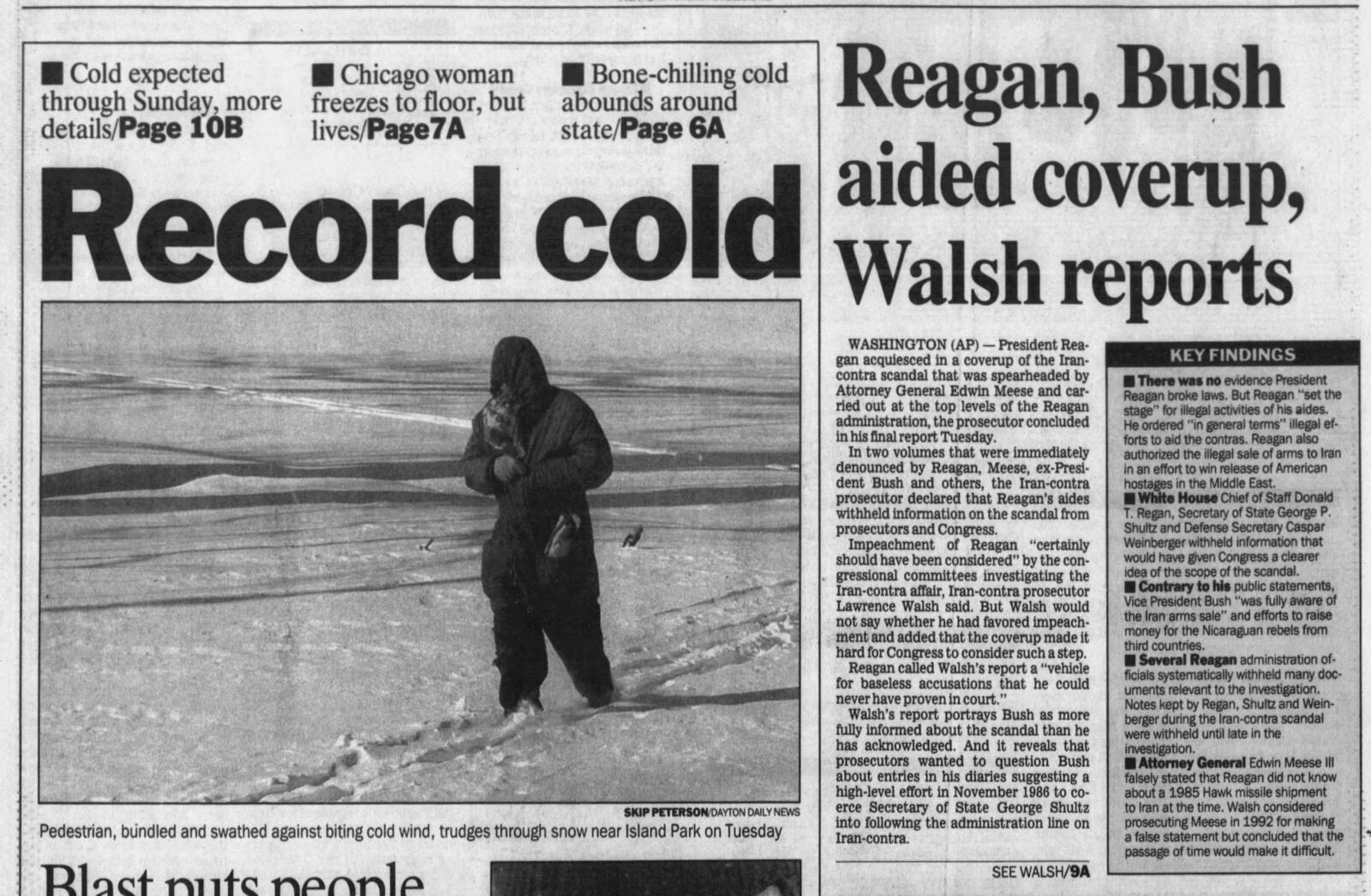 The front page of the Dayton Daily News on Jan. 19, 1994.