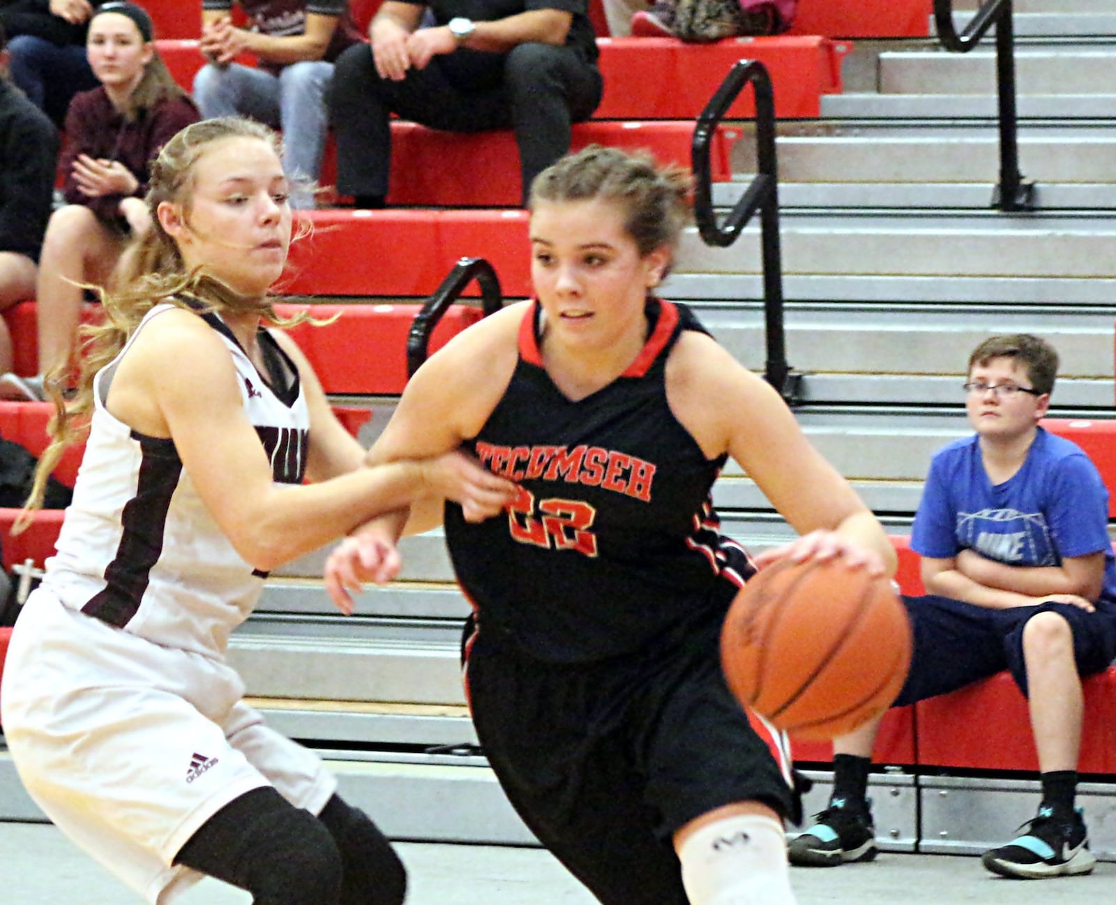 Tecumseh junior Corinne Thomas (22) scored 29 points as No. 7 Tecumseh beat No. 3 Lebanon 64-58 in the D-I sectional on Tuesday at Troy. GREG BILLING / CONTRIBUTED