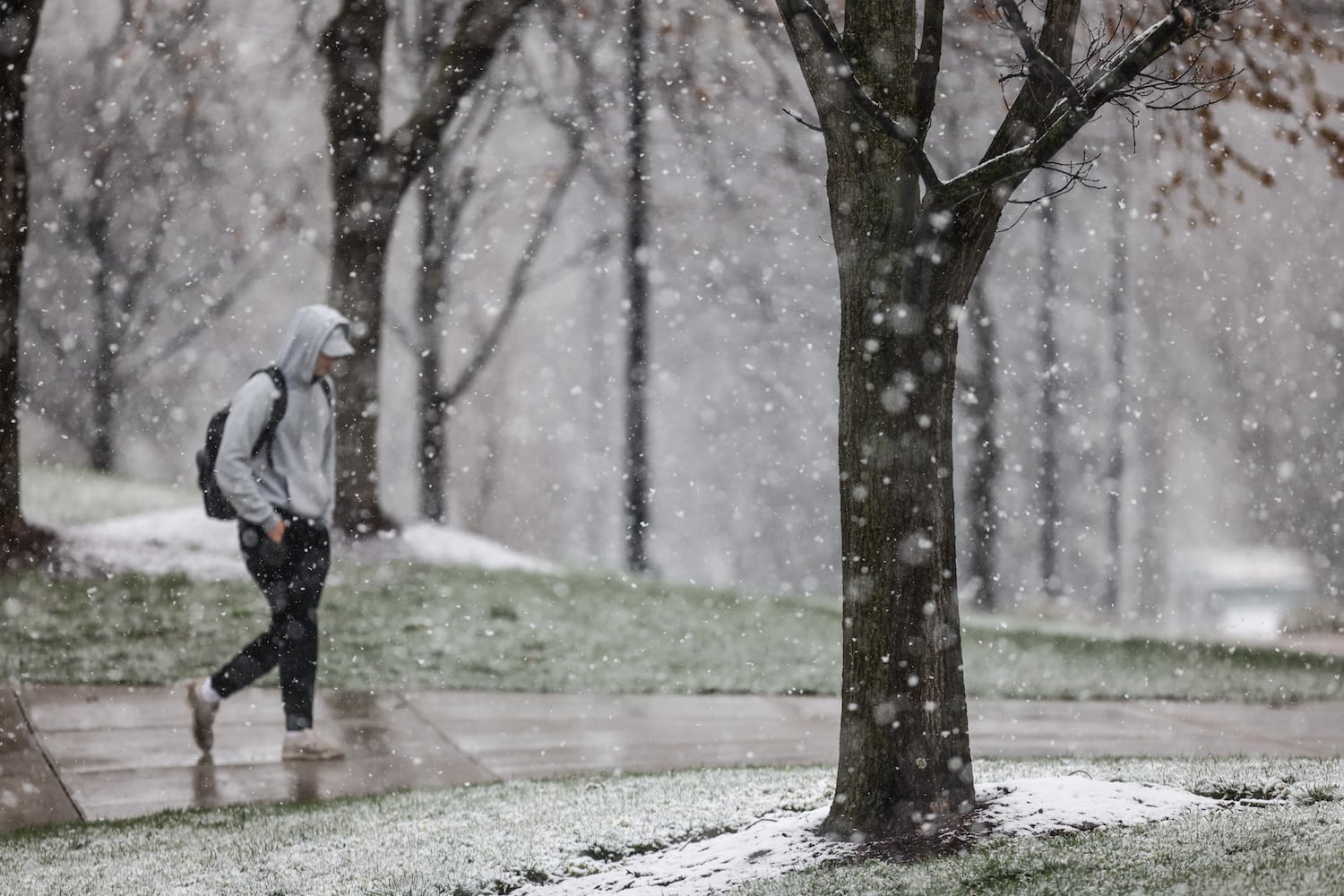 Snow showers in April