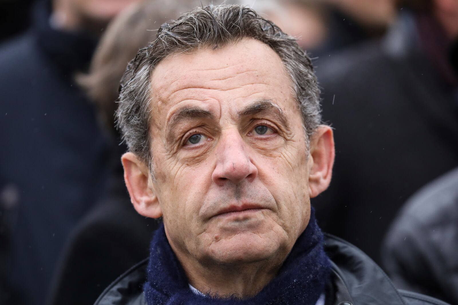 FILE - In this Monday Nov. 11, 2019 file photo, French former president Nicolas Sarkozy attends a ceremony at the Arc de Triomphe in Paris. (Ludovic Marin/Pool via AP, file)