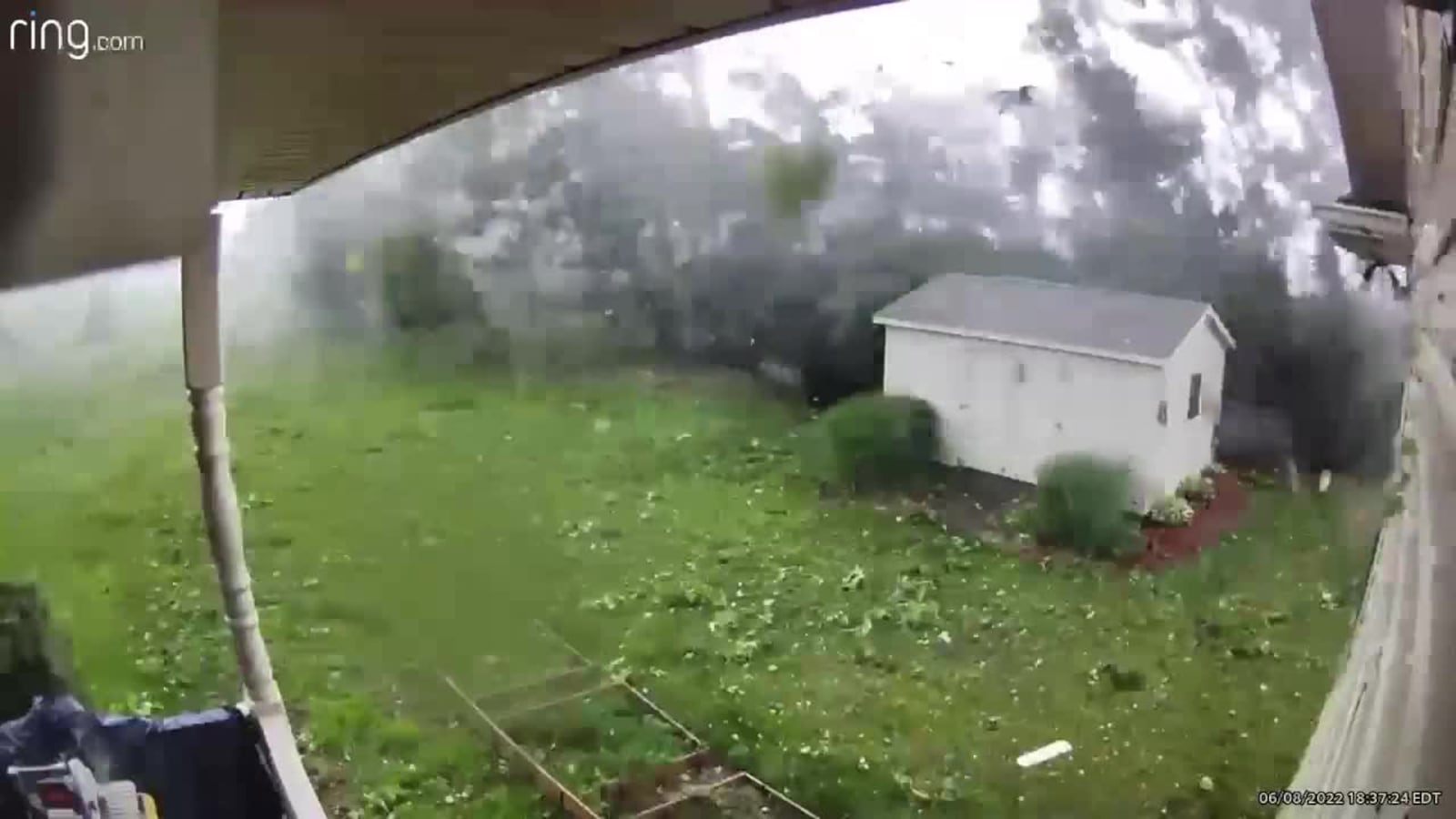 Clark County tornado caught on doorbell camera