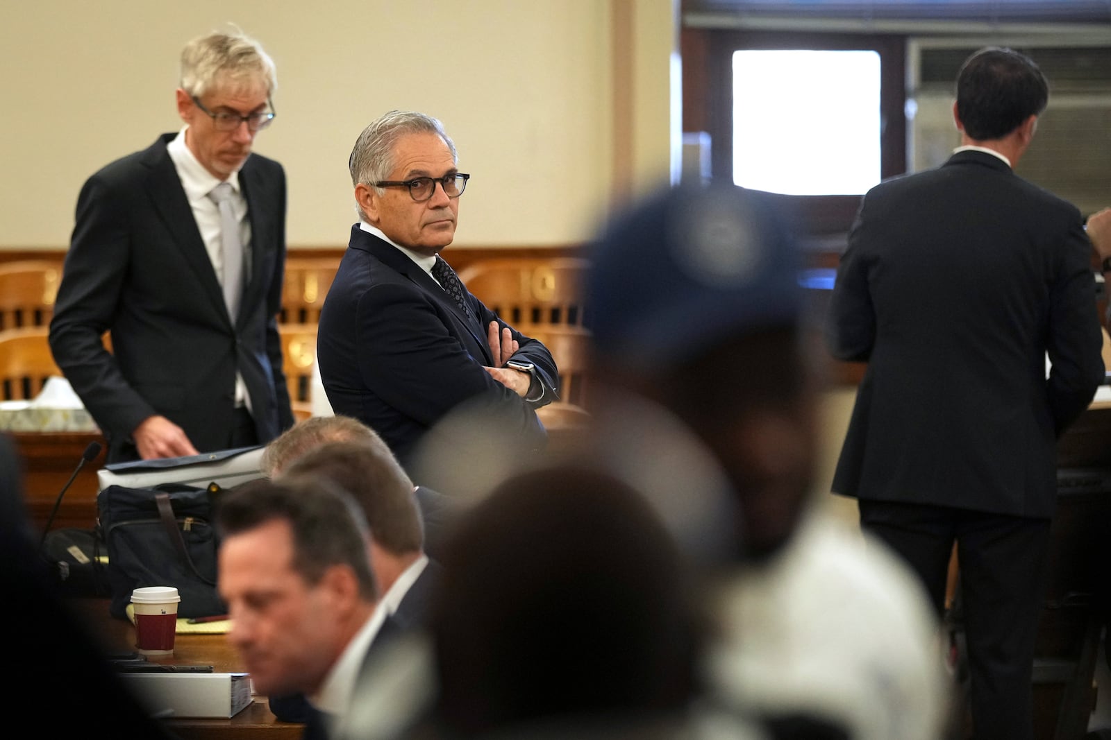 Philadelphia District Attorney Larry Krasner waits for a hearing to begin at a City Hall courtroom, Thursday, Oct. 31, 2024, in Philadelphia. (AP Photo/Matt Slocum)