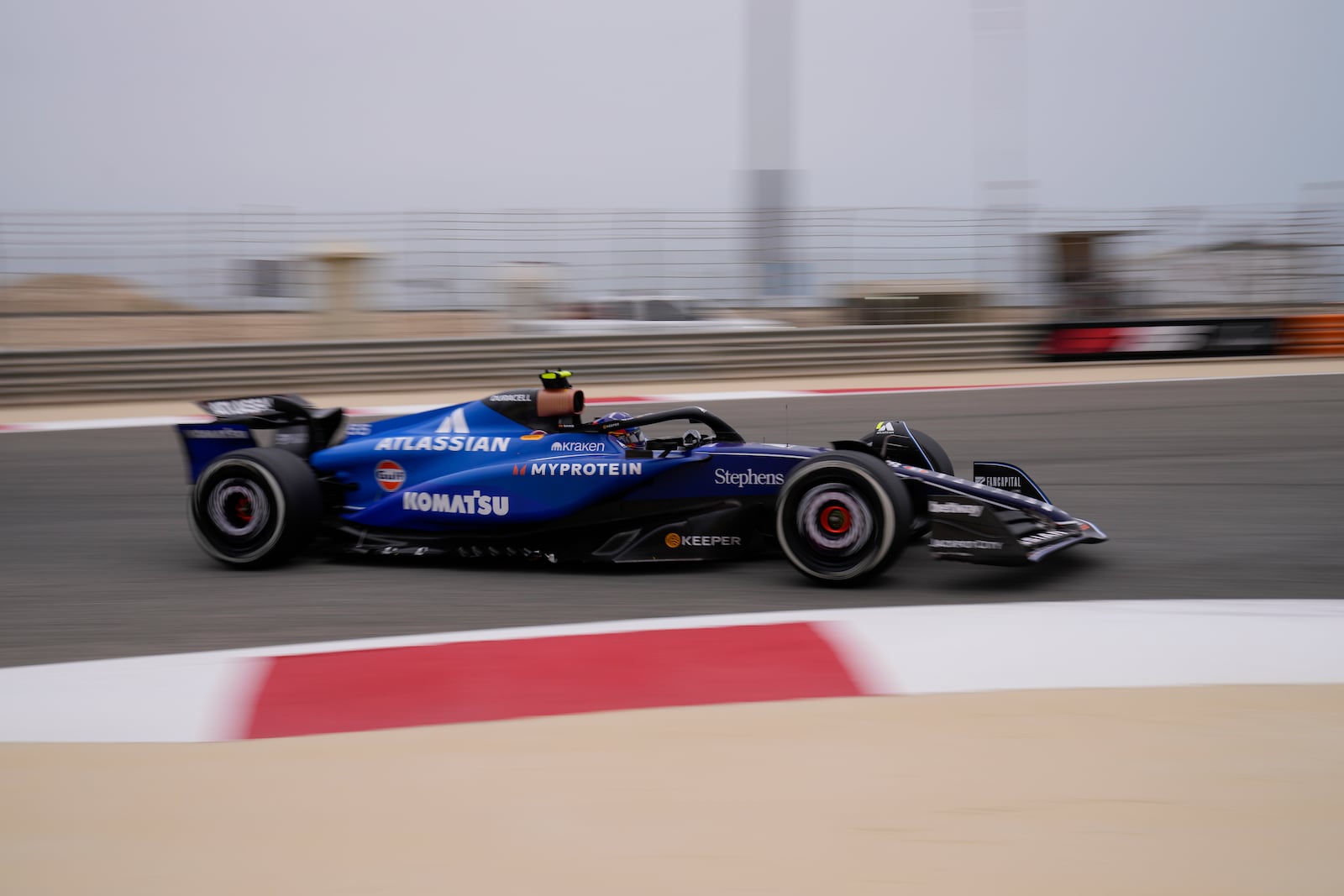 Williams driver Carlos Sainz of Spain in action during a Formula One pre-season test at the Bahrain International Circuit in Sakhir, Bahrain, Wednesday, Feb. 26, 2025. (AP Photo/Darko Bandic)