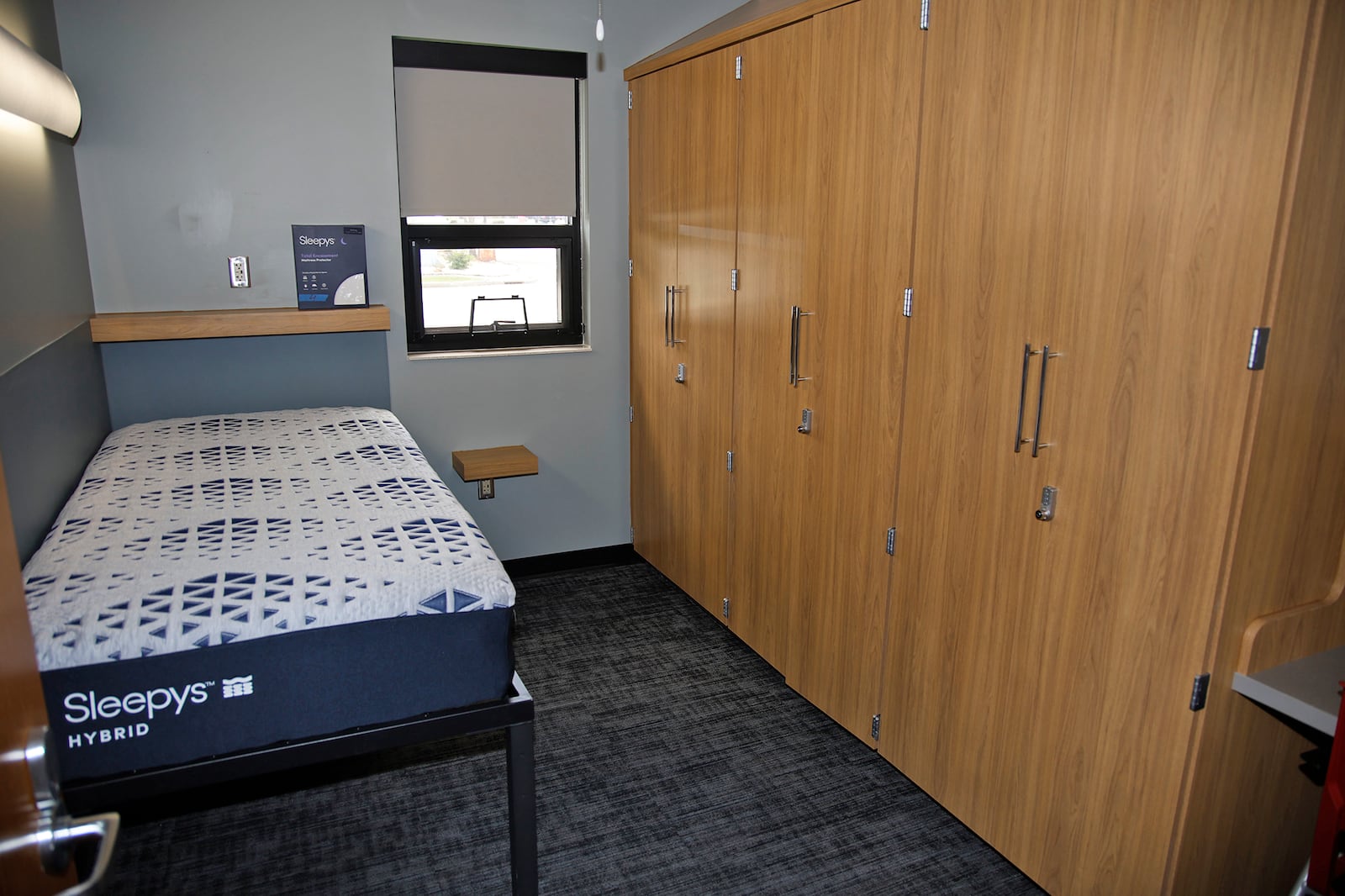 Individual bunk rooms in the living quarters for the firefighters in the Springfield Fire and Rescue Division's new Fire Station #8 on South Limestone Street. BILL LACKEY/STAFF