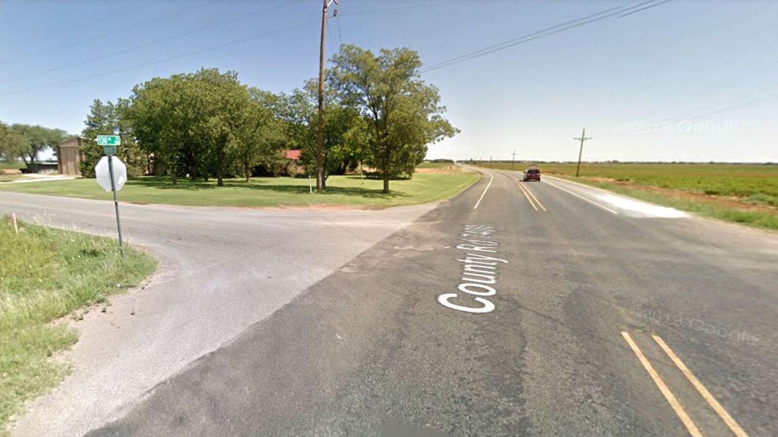 Pictured in a September 2018 Street View image is the Lubbock, Texas, intersection where police and paramedics found 10-month-old Marion Jester-Montoya unresponsive Tuesday, Jan. 7, 2020. Trevor Marquis Rowe, 27, of Lubbock, is charged with capital murder in the death of the baby, who police allege was stuffed into a backpack and left in a car trunk for more than five hours while Rowe went about his work day. (Google)