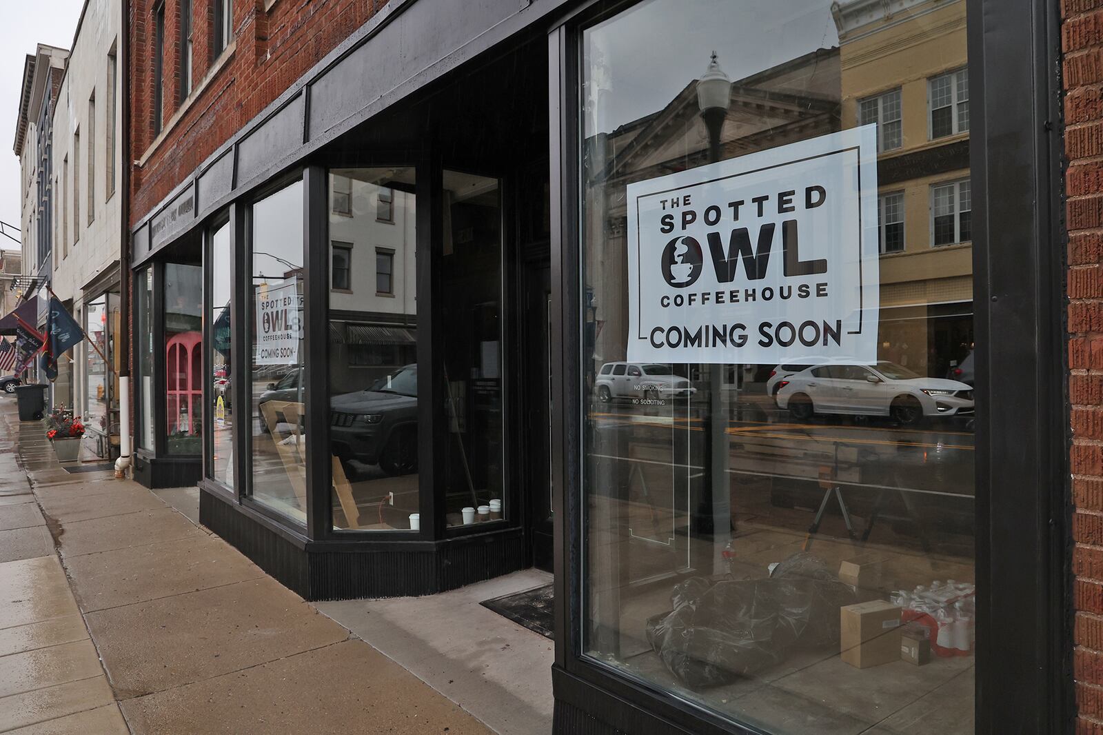 The Spotted Owl Coffeehouse will be opening soon along Main Street in Urbana. BILL LACKEY/STAFF