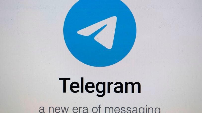 FILE - The logo for the Telegram messaging app is seen on a notebook screen in Munich, Germany, Oct. 17, 2022. (AP Photo/Matthias Schrader, File)