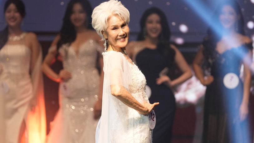 South Korean Choi Soon-hwa, 81-year-old, competes during the 2024 Miss Universe Korea in Seoul, South Korea, Monday, Sept. 30, 2024. (AP Photo/Lee Jin-man)