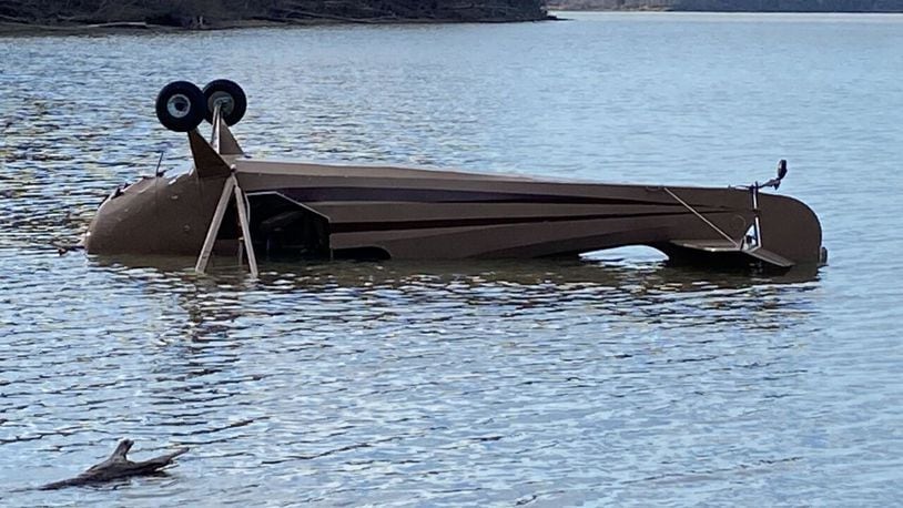 No injuries were reported during a plane crash into Caesar Creek Lake Wednesday, March 16, 2022 | MICHAEL BENEDIC/WCPO-TV