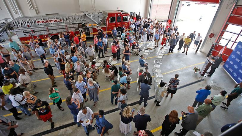 A ribbon cutting ceremony and open house was held Monday, July 8, 2024 for the Springfield Fire and Rescue Division's new Fire Station #8. The new fire station is a result of a collaboration between the City of Springfield and Clark State College and will also house Clark State's Fire Academy. BILL LACKEY/STAFF